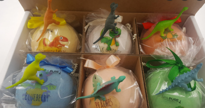 Großhandel Dinosaurier Eggbad Fizzer Sets Bestellung vom amerikanischen Kunden
