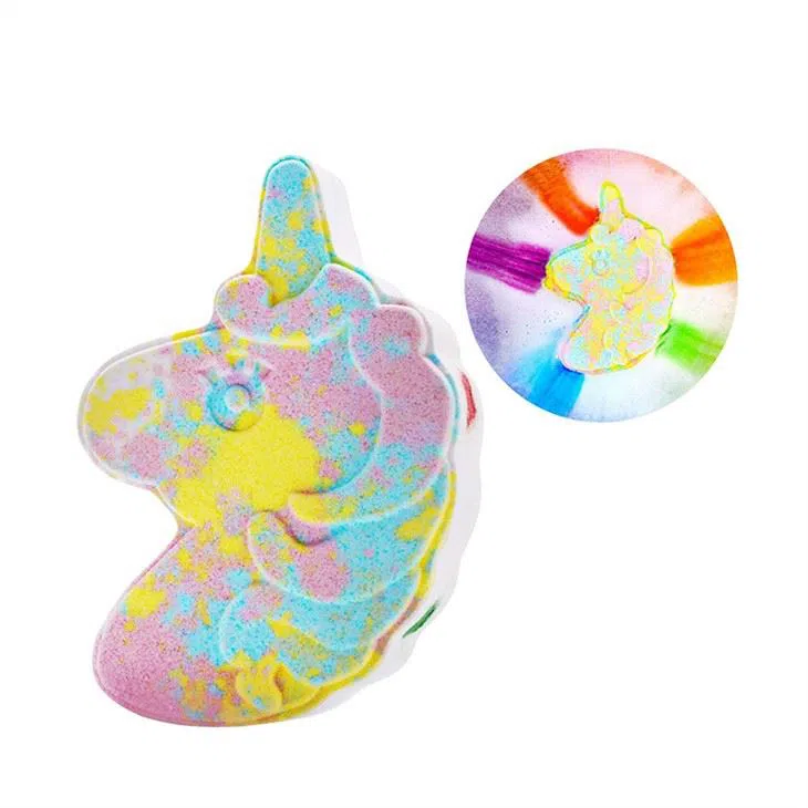 Einhorn Regenbogenbad Bombe privat Lable