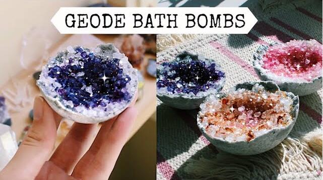Ein Fall von maßgeschneiderten Kerzen- und Geode -Badbomben, die für einen amerikanischen Kunden eingestellt sind