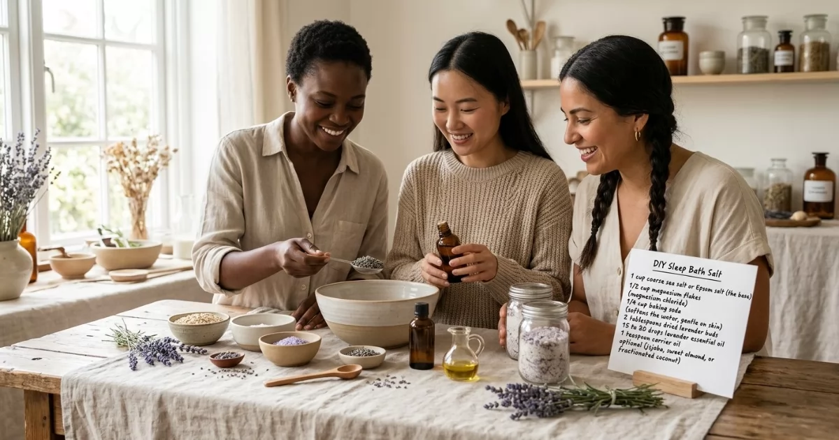DIY-Badesalzrezept für den Schlaf mit Lavendel & Magnesium