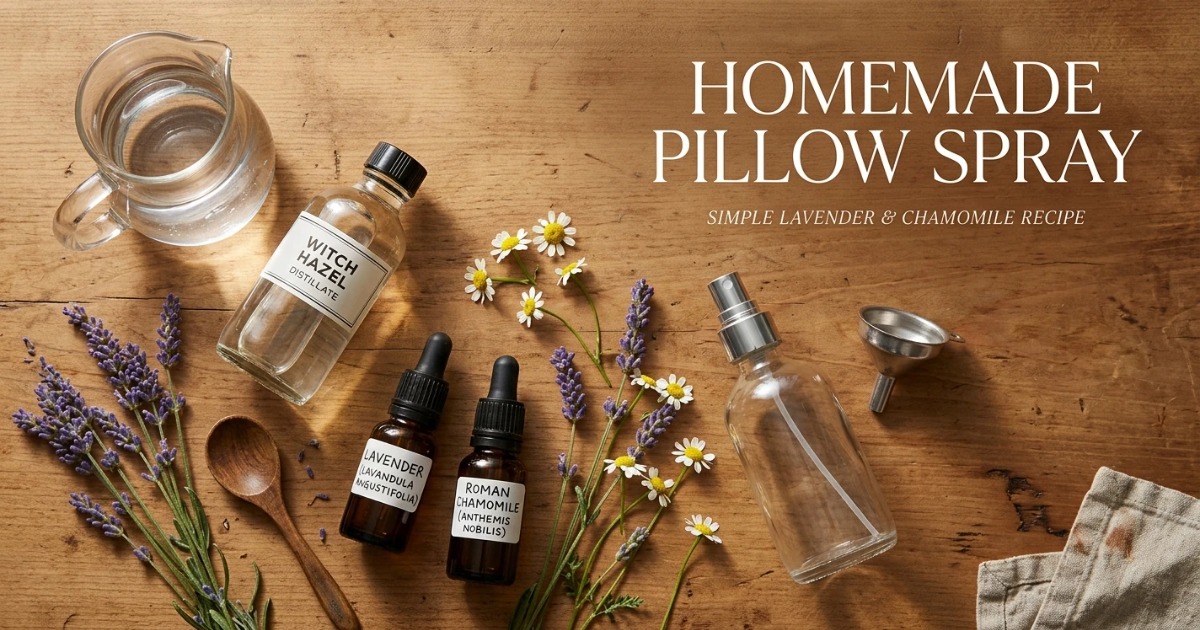Lavendel-Kamillen-Kissenspray selbst herstellen (Ein einfaches hausgemachtes Rezept)
